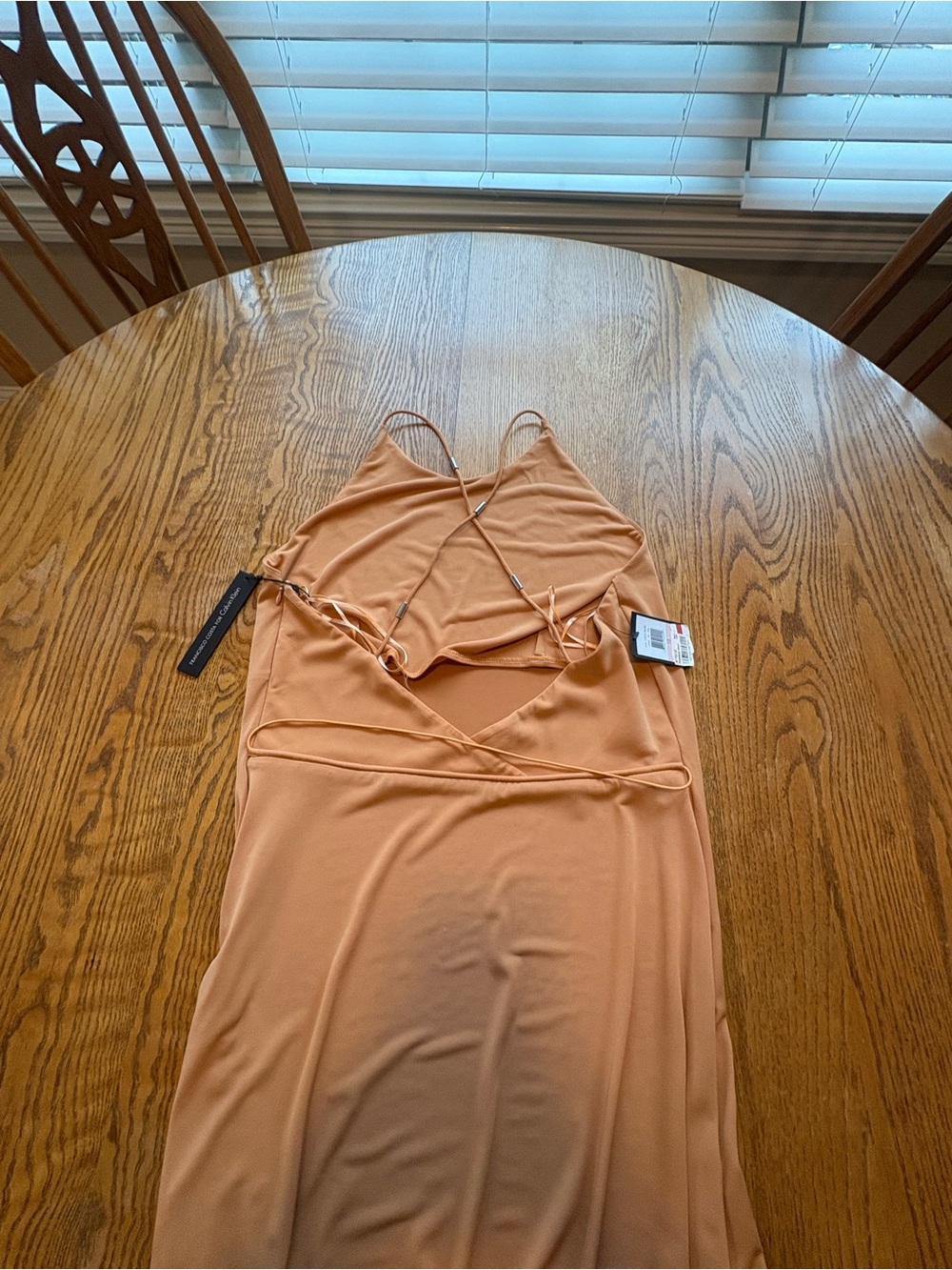 Francisco Costa x Calvin Klein NWT Terra Cotta Clay Slip Maxi Dress 10 90s Style - Picture 6 of 9